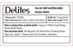  Bếp nướng điện Delites BN02 
