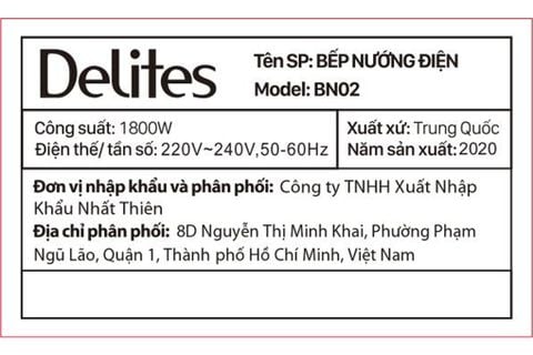 Bếp nướng điện Delites BN02