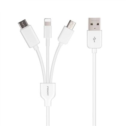 Cáp sạc 3in1 Pisen (Lightning + Micro + USB-C)