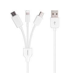  Cáp sạc 3in1 Pisen (Lightning + Micro + USB-C) 
