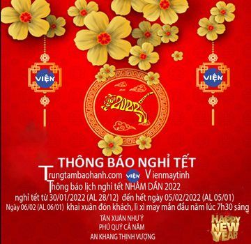 Trungtambaohanh.com thông báo nghỉ Tết NHÂM DẦN 2022