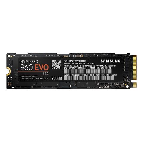Ssd Samsung 960 Evo Series 250Gb (M.2 2280, Pcie 3.0 X4)