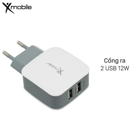 Adapter sạc 3.4A Dual Xmobile DS702 Trắng