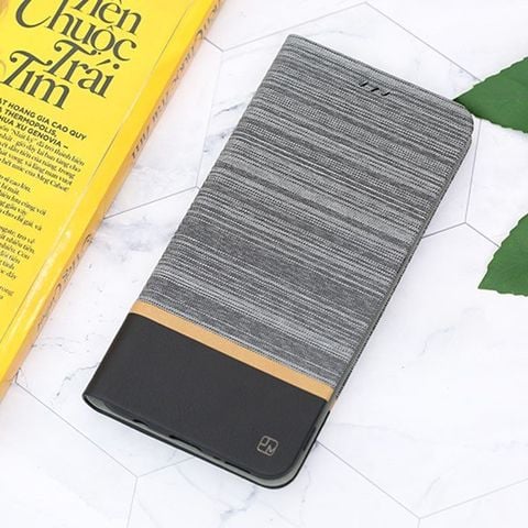 Ốp lưng Galaxy A50/A50s Nắp gập Denim II JM Xám