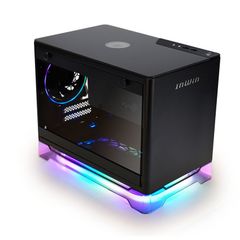  Vỏ case InWin A1 Plus Black QI Charger - Full Side Tempered Glass Mini ITX 
