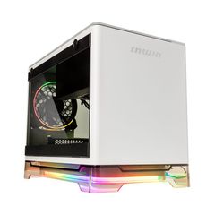  Vỏ case InWin A1 Plus White QI Charger - Full Side Tempered Glass Mini ITX 