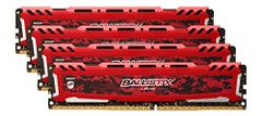  Crucial Ballistix Sport Lt Red 64Gb Kit (4 X 16Gb) Ddr4-2666 Udimm 