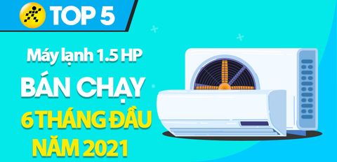 Top 5 Máy lạnh 1.5HP bán chạy nhất 6 tháng đầu năm 2021 tại Điện máy XANH