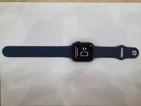 Apple Watch Series 7 GPS, 45mm Blue Aluminium Case with Abyss Blue Sport Band - Regular (MKN83VN/A)