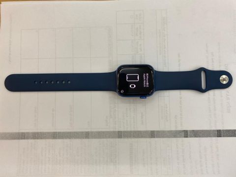 Apple Watch Series 7 GPS, 45mm Blue Aluminium Case with Abyss Blue Sport Band - Regular (MKN83VN/A)