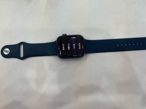 Apple Watch Series 7 GPS, 45mm Blue Aluminium Case with Abyss Blue Sport Band - Regular (MKN83VN/A)