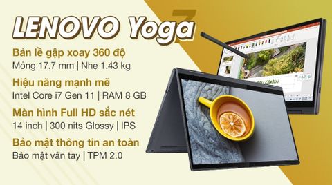 Laptop Lenovo Yoga 7 14ITL5 i7 1165G7/8GB/512GB/Touch/Pen/Win10 (82BH00CKVN)