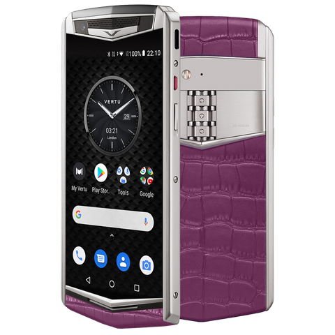 Điện Thoại Vertu Aster P Da Cá Sấu Tím