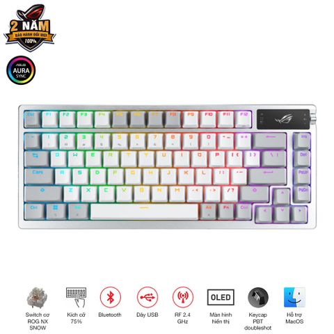 ASUS ROG Azoth Trắng NX Switch (PBT/US)