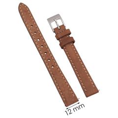  Dây da đồng hồ size 12mm Nâu Bò L018-01-12 
