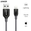 Cáp Lightning MFI 1.8 m Anker PowerLine+ A8122xx2 Xám