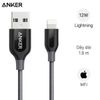 Cáp Lightning MFI 1.8 m Anker PowerLine+ A8122xx2 Xám