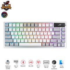  Bàn phím Gaming Asus ROG Azoth NX SM white 