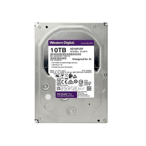 Ổ Cứng HDD WD Purple Pro 10TB 3.5 inch, 7200RPM, SATA III, 512MB Cache (WD102PURP)