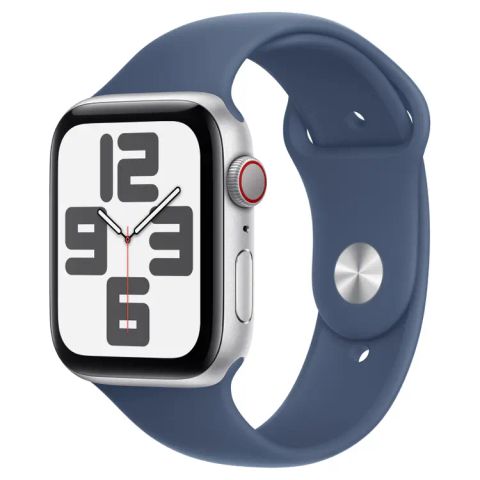 Apple Watch SE 2024 GPS + Cellular 44mm Viền Nhôm Dây Cao Su ( Bạc)