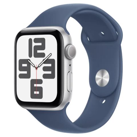 Apple Watch SE 2024 GPS 44mm Viền Nhôm Dây Cao Su (Bạc)