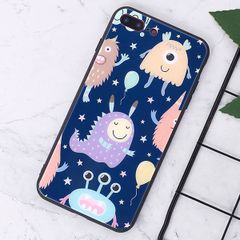  Ốp lưng iPhone 7/8+ Nhựa cứng viền dẻo Tempered Glass Case COSANO SR003 Monster 