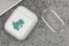 Túi đựng AirPods 1 & 2 Nhựa cứng trong JM PD01 in hình Khủng long xanh