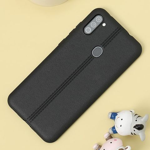 Ốp lưng Galaxy A11 nhựa dẻo Double Line OSMIA Đen