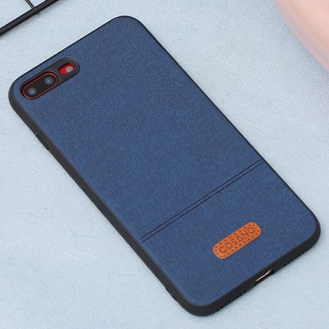 Ốp lưng iPhone 7 Plus/ 8 Plus nhựa dẻo Logo PU Case COSANO Navy