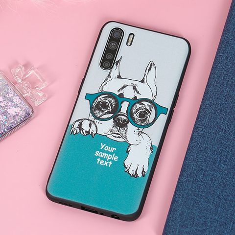 Ốp lưng Oppo A91 Nhựa dẻo Solid printing MEEKER TKS103 Cún xanh