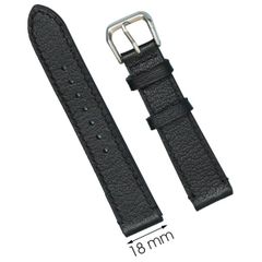  Dây da đồng hồ CKM1K2 Đen size 18mm 
