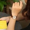 Dây da đồng hồ size 16 mm nâu nhạt DVM2K1
