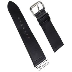  Dây da đồng hồ size 22 mm đen DVM2K3 