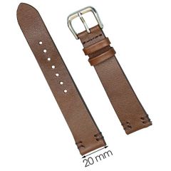  Dây da đồng hồ size 20 mm nâu đậm DVM2K6 