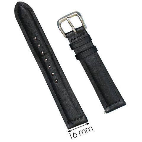 Dây da đồng hồ size 16 mm đen DVM6K3