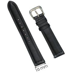  Dây da đồng hồ size 16 mm đen DVM6K3 