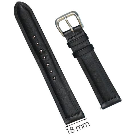 Dây da đồng hồ size 18 mm đen DVM6K3