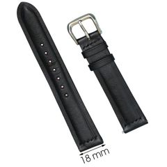  Dây da đồng hồ size 18 mm đen DVM6K3 
