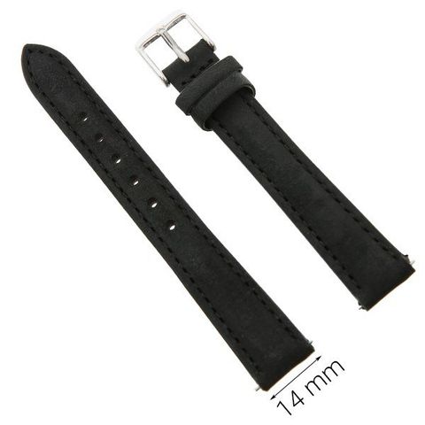 Dây da đồng hồ size 14 mm đen G027
