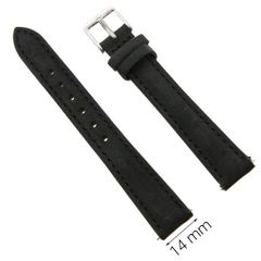  Dây da đồng hồ size 14 mm đen G027 