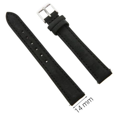 Dây da đồng hồ size 14 mm đen G027