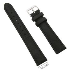  Dây da đồng hồ size 16 mm đen G027 