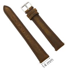  Dây da đồng hồ size 14 mm nâu G027 