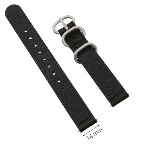 Dây da đồng hồ size 14 mm đen G041