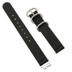  Dây da đồng hồ size 14 mm đen G041 