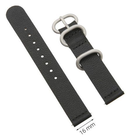 Dây da đồng hồ size 16 mm đen G041
