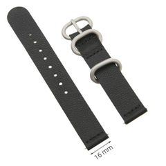  Dây da đồng hồ size 16 mm đen G041 