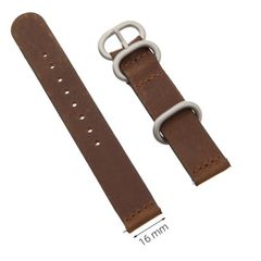  Dây da đồng hồ size 16 mm nâu G041 