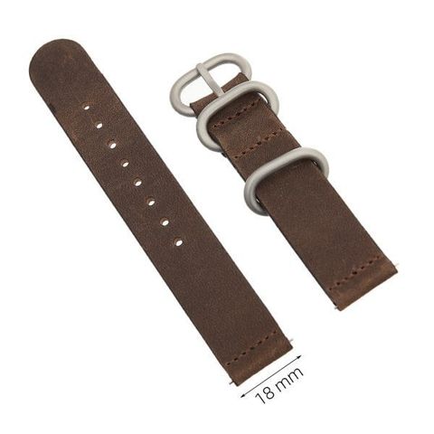 Dây da đồng hồ size 18 mm nâu G041