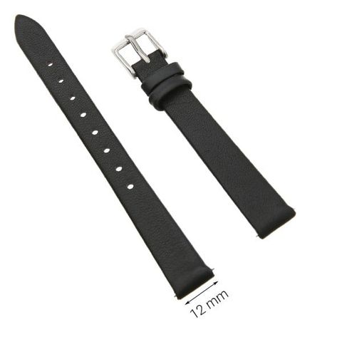 Dây da đồng hồ size 12 mm đen G067